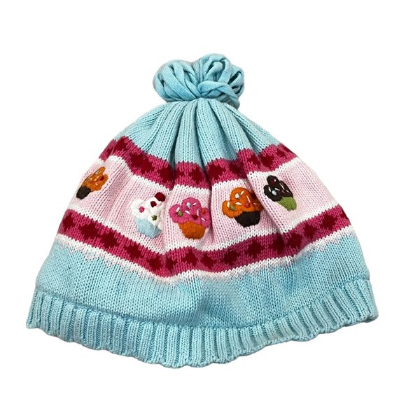 Gymboree Cupcake Cutie Blue Knit Winter Hat 2-3T - Picture 1 of 3